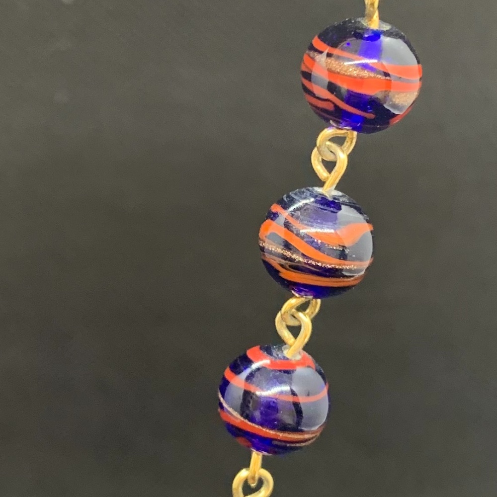 Vintage MURANO art glass cobalt necklace 20 inches
